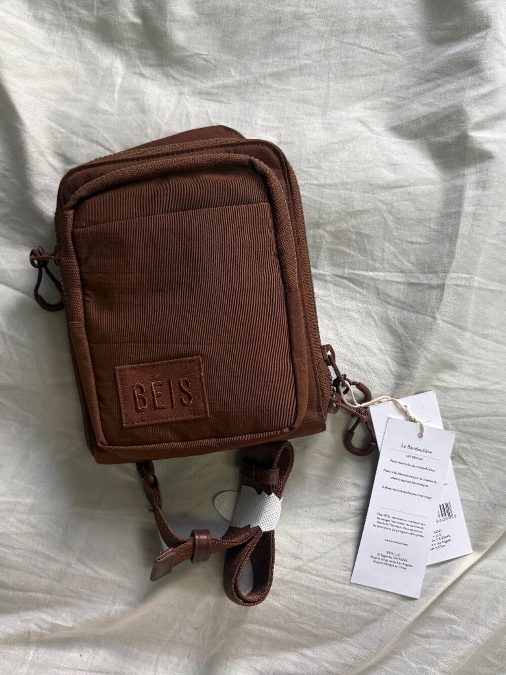 NWT BEIS All-In-One Sling Maple Brown Crossbody Bag